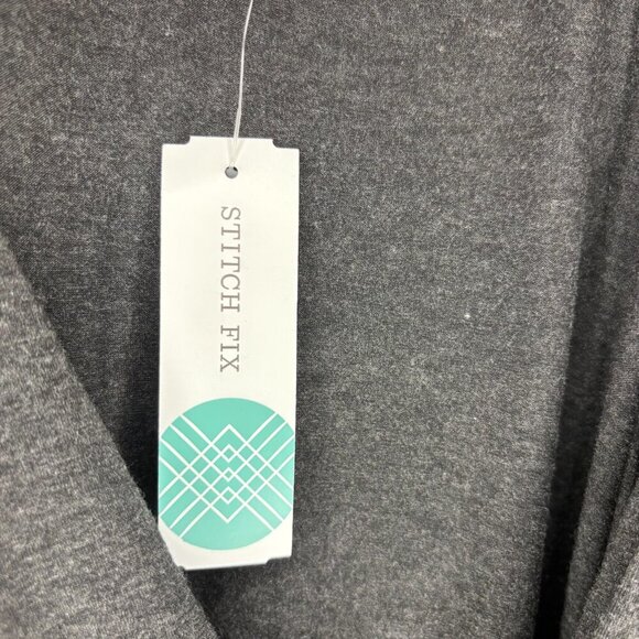 KIYONNA STITCH FIX NEW Kindra Dress Womens 1X Grey Faux Wrap Detail Stretch - Picture 9 of 10